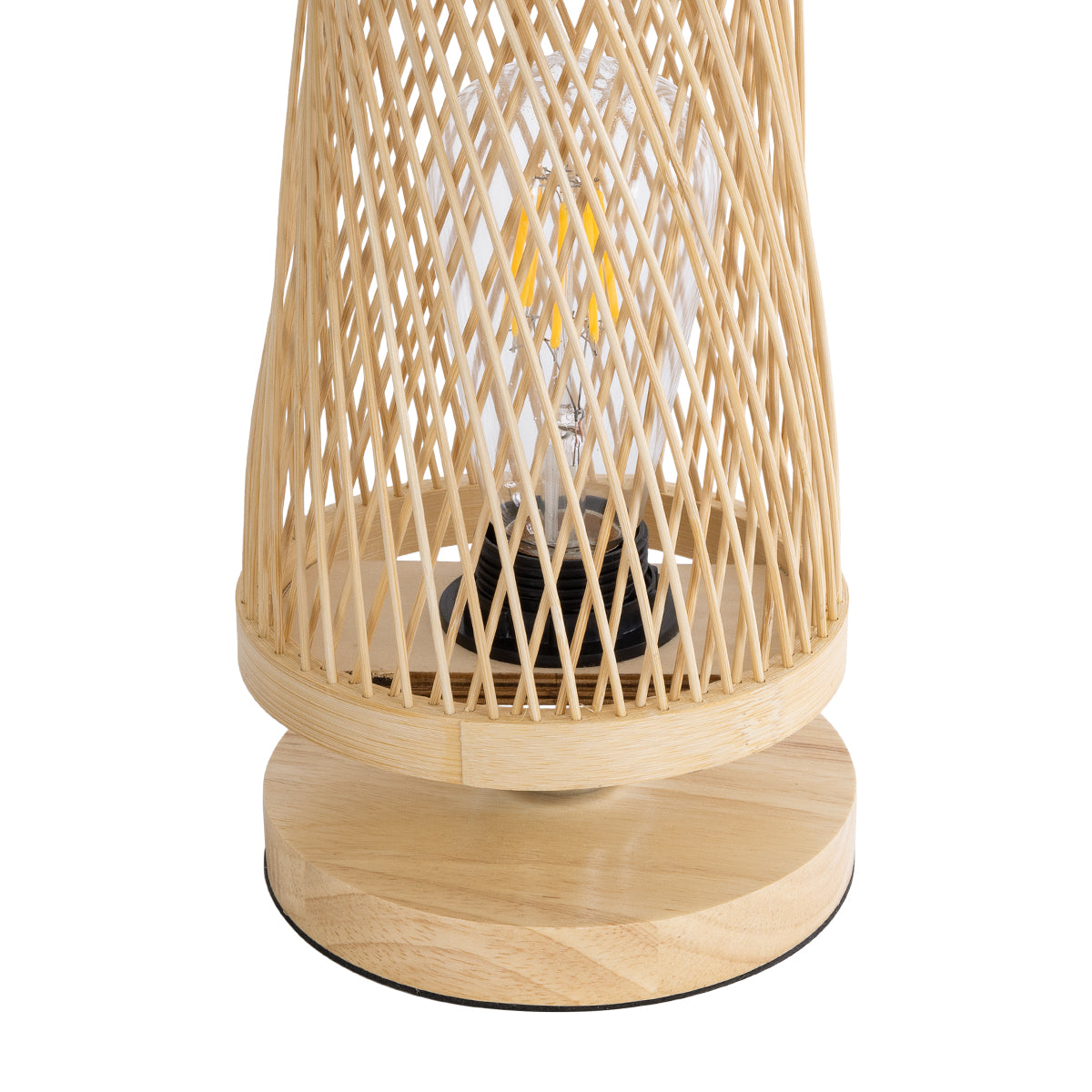GLOBOSTAR® ROWAN 01994 Boho Επιτραπέζιο Φωτιστικό Πορτατίφ με Ντουί 1 x E27 AC 220-240V IP20 - Μπεζ - Μ17 x Π17 x Υ42cm - ledmania.gr