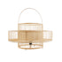 GloboStar® SORENIA 02004 Boho Επιδαπέδιο Φωτιστικό Μονόφωτο 1 x E27 AC220-240V IP20 - Φ60 x Υ32cm - Μπεζ Ξύλινο Μπαμπού Πλέγμα - 5 Χρόνια Εγγύηση - ledmania.gr