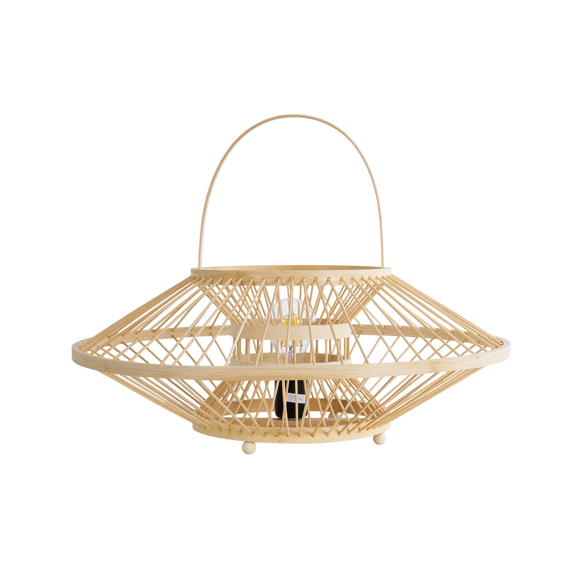 GLOBOSTAR® SORENIA 02005 Boho Επιδαπέδιο Φωτιστικό με Ντουί 1 x E27 AC 220-240V IP20 - Μπεζ - Μ50 x Π50 x Υ18cm - ledmania.gr