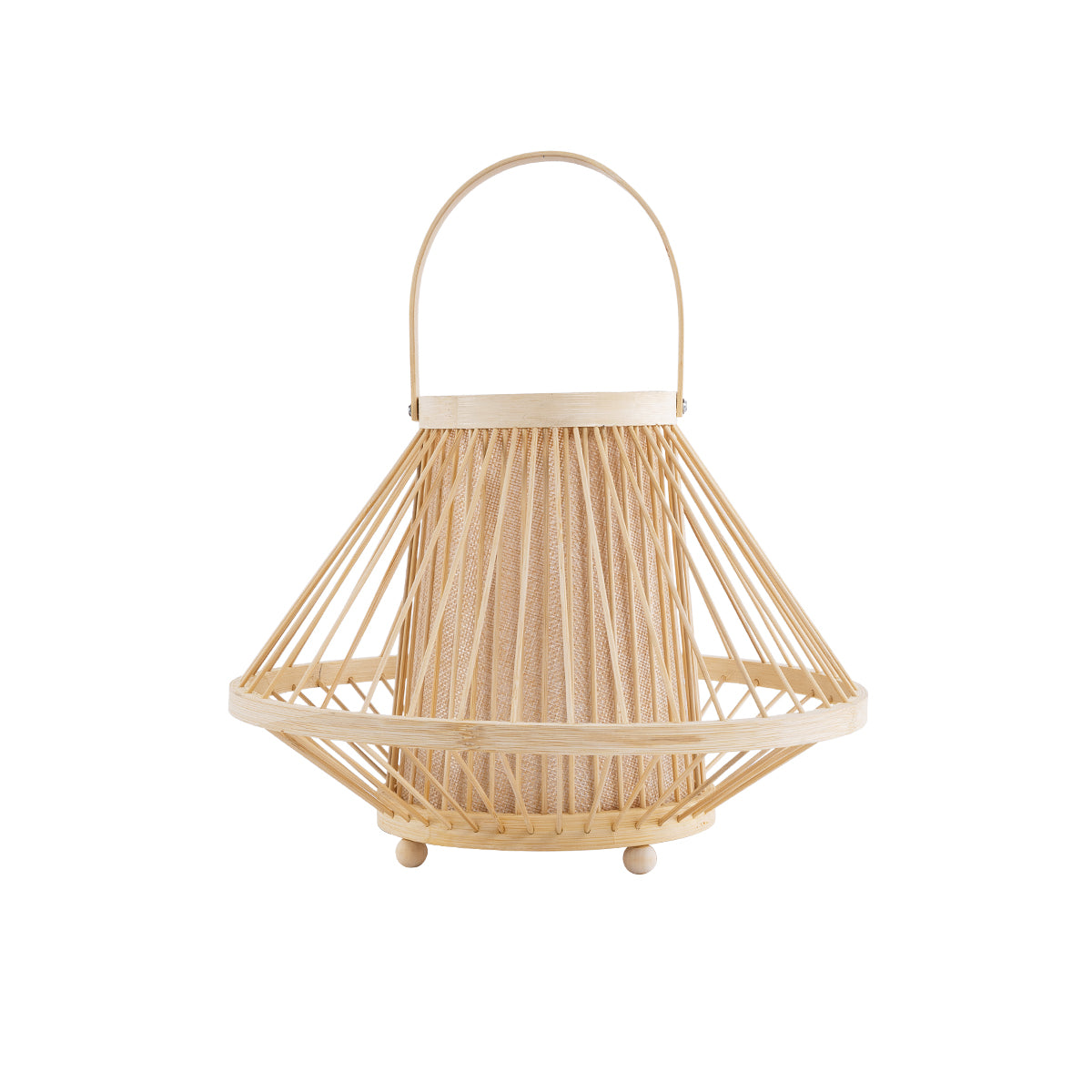GloboStar® CATHY 02006 Boho Επιτραπέζιο Φωτιστικό Πορτατίφ Μονόφωτο 1 x E27 AC220-240V IP20 - Φ30 x Υ22cm - Μπεζ Ύφασμα με Μπεζ Ξύλινο Μπαμπού Πλέγμα - 5 Χρόνια Εγγύηση - ledmania.gr