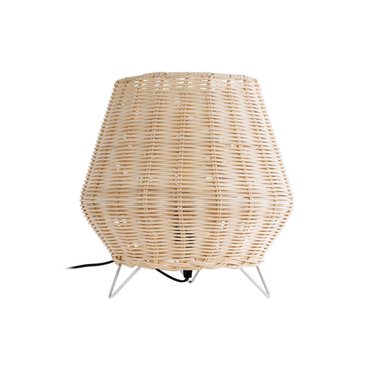 GLOBOSTAR® BOLSON 02010 Boho Επιδαπέδιο Φωτιστικό με Ντουί 1 x E27 AC 220-240V IP20 - Μπεζ & Λευκό - Μ30 x Π30 x Υ30cm - ledmania.gr