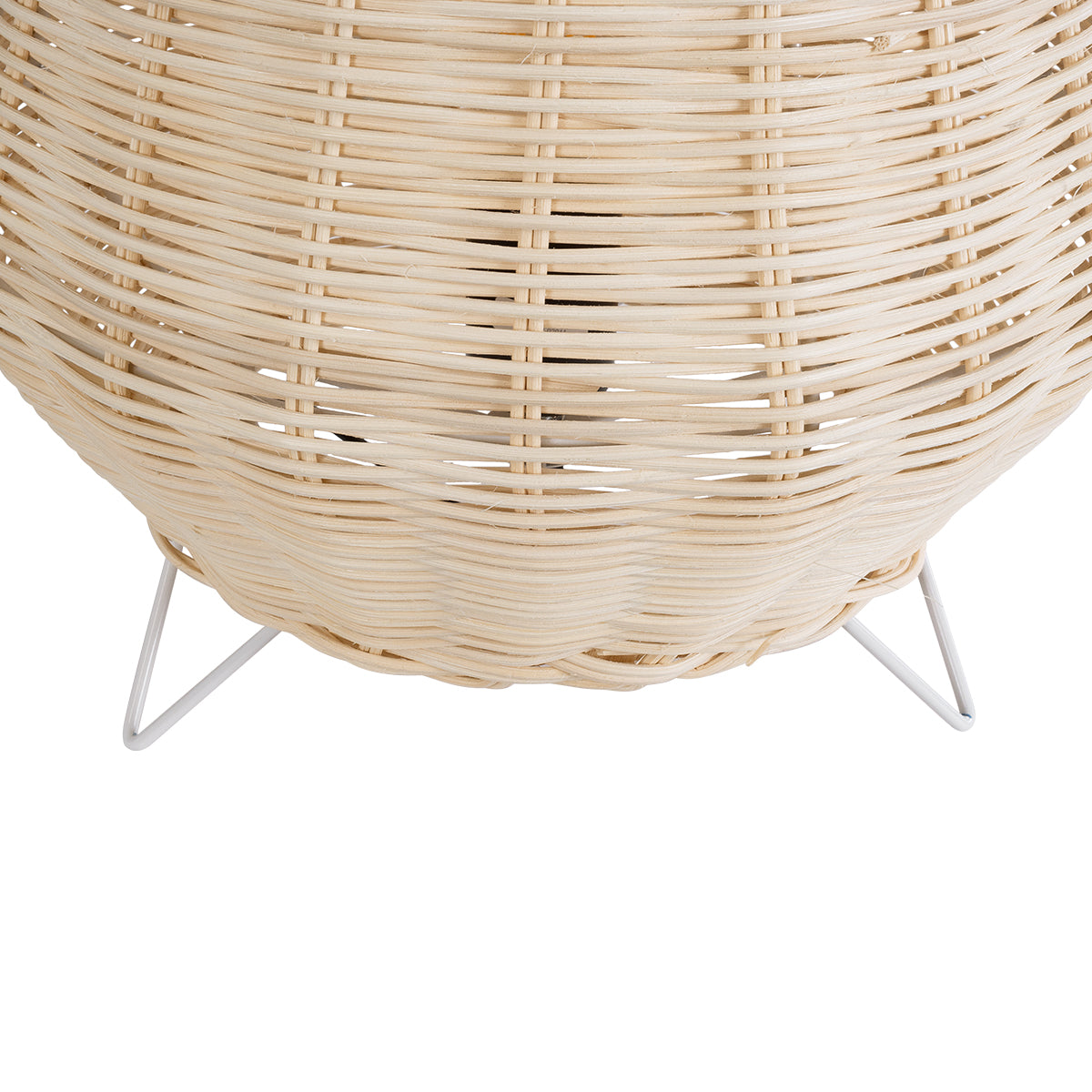 GLOBOSTAR® BOLSON 02010 Boho Επιδαπέδιο Φωτιστικό με Ντουί 1 x E27 AC 220-240V IP20 - Μπεζ & Λευκό - Μ30 x Π30 x Υ30cm - ledmania.gr