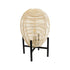 GloboStar® NERINA 02014 Boho Επιτραπέζιο Φωτιστικό Πορτατίφ Μονόφωτο 1 x E27 AC220-240V IP20 - Φ30 x Υ50cm - Μαύρο Μεταλλικό με Μπεζ Ρατάν Καπέλο Πλέγμα - ledmania.gr