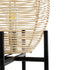 GloboStar® NERINA 02014 Boho Επιτραπέζιο Φωτιστικό Πορτατίφ Μονόφωτο 1 x E27 AC220-240V IP20 - Φ30 x Υ50cm - Μαύρο Μεταλλικό με Μπεζ Ρατάν Καπέλο Πλέγμα - ledmania.gr