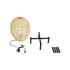 GloboStar® NERINA 02014 Boho Επιτραπέζιο Φωτιστικό Πορτατίφ Μονόφωτο 1 x E27 AC220-240V IP20 - Φ30 x Υ50cm - Μαύρο Μεταλλικό με Μπεζ Ρατάν Καπέλο Πλέγμα - ledmania.gr
