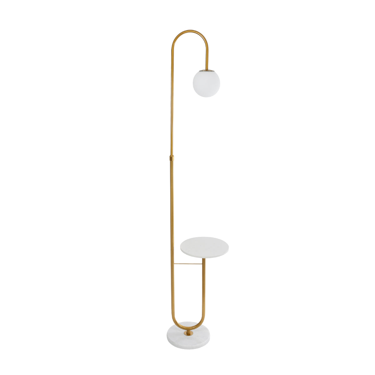 GLOBOSTAR® CORDELIA 02025 Μοντέρνο Επιδαπέδιο Φωτιστικό με Ντουί 1 x E27 AC 220-240V IP20 - Χρυσό & Λευκό - Μ30 x Π38 x Υ180cm
