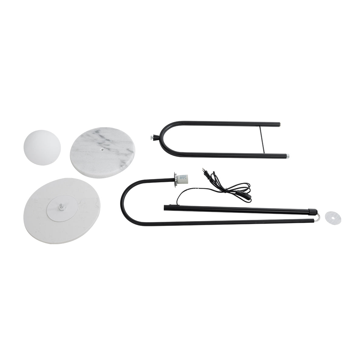 GLOBOSTAR® CORDELIA 02026 Μοντέρνο Επιδαπέδιο Φωτιστικό με Ντουί 1 x E27 AC 220-240V IP20 - Μαύρο & Λευκό - Μ30 x Π38 x Υ180cm