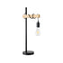 GLOBOSTAR® MINDELO 02032 Μοντέρνο Επιτραπέζιο Φωτιστικό Πορτατίφ με Ντουί 1 x E27 AC 220-240V IP20 - Μαύρο & Μπεζ - Μ25 x Π15 x Υ60cm