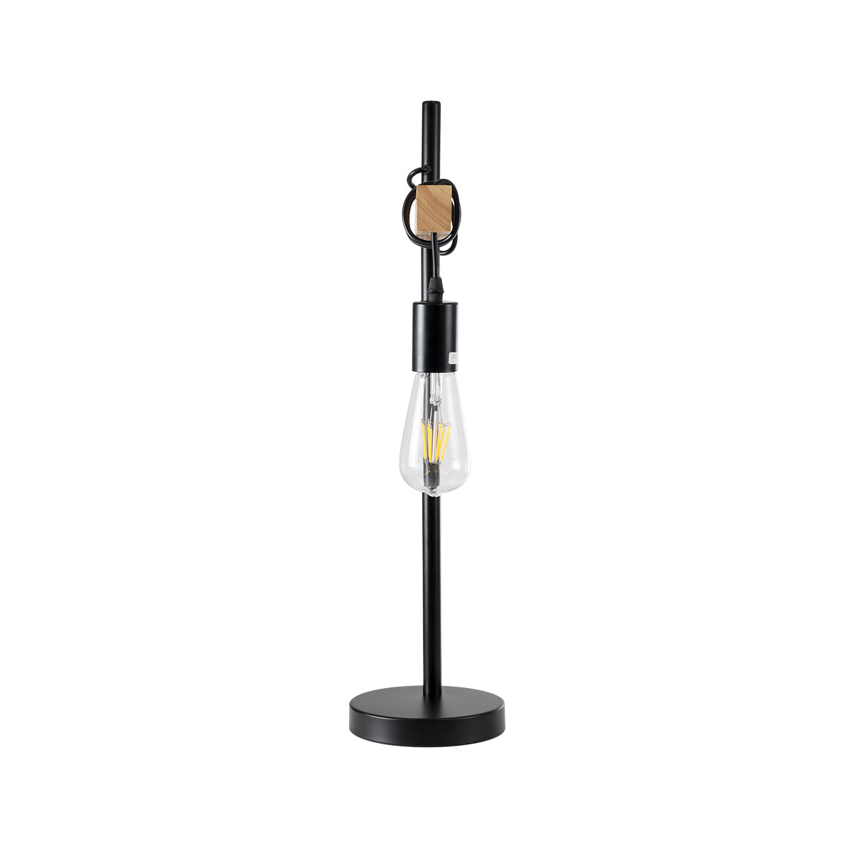 GLOBOSTAR® MINDELO 02032 Μοντέρνο Επιτραπέζιο Φωτιστικό Πορτατίφ με Ντουί 1 x E27 AC 220-240V IP20 - Μαύρο & Μπεζ - Μ25 x Π15 x Υ60cm