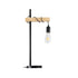 GLOBOSTAR® MINDELO 02032 Μοντέρνο Επιτραπέζιο Φωτιστικό Πορτατίφ με Ντουί 1 x E27 AC 220-240V IP20 - Μαύρο & Μπεζ - Μ25 x Π15 x Υ60cm
