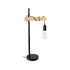 GLOBOSTAR® MINDELO 02032 Μοντέρνο Επιτραπέζιο Φωτιστικό Πορτατίφ με Ντουί 1 x E27 AC 220-240V IP20 - Μαύρο & Μπεζ - Μ25 x Π15 x Υ60cm