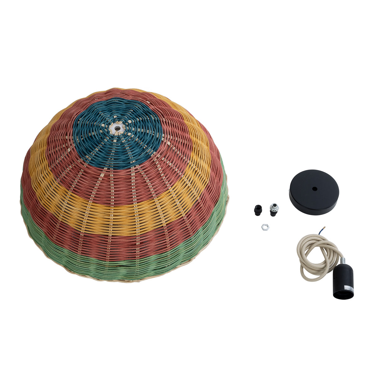 GLOBOSTAR® CABALLEROS 02060 Boho Κρεμαστό Φωτιστικό Οροφής με Ντουί 1 x E27 AC 220-240V IP20 - Πολύχρωμο - Μ40 x Π40 x Υ20cm - ledmania.gr