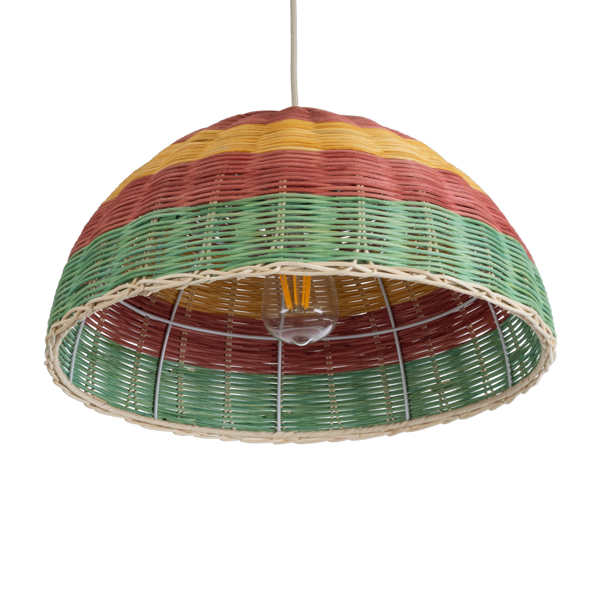 GLOBOSTAR® CABALLEROS 02060 Boho Κρεμαστό Φωτιστικό Οροφής με Ντουί 1 x E27 AC 220-240V IP20 - Πολύχρωμο - Μ40 x Π40 x Υ20cm - ledmania.gr
