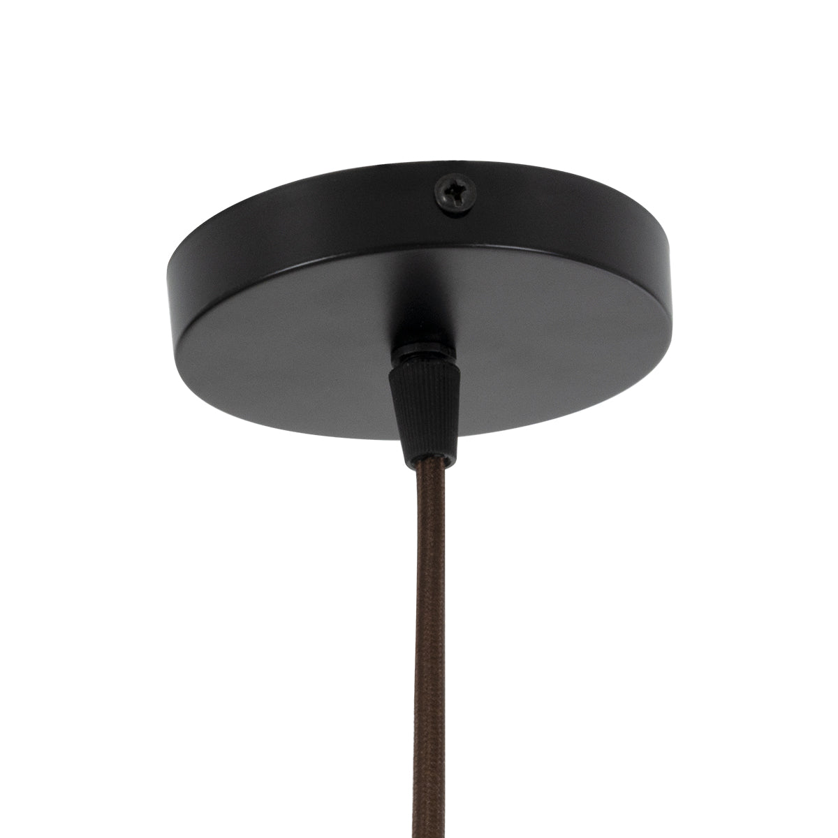 GloboStar® SALERNO 02078 Boho Κρεμαστό Φωτιστικό Πλέγμα Μονόφωτο 1 x E27 IP20 Μαύρο & Μπεζ Σχοινί Μ50 x Π50 x Υ80cm - ledmania.gr