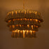 GLOBOSTAR® MISSOULA 02088 Boho Κρεμαστό Φωτιστικό Οροφής με Ντουί 1 x E27 AC 220-240V IP20 - Μπεζ & Χρυσό - Μ60 x Π60 x Υ40cm