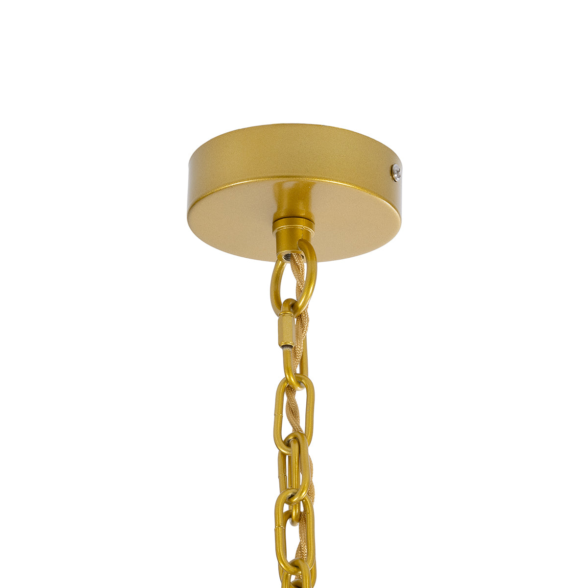 GLOBOSTAR® MISSOULA 02088 Boho Κρεμαστό Φωτιστικό Οροφής με Ντουί 1 x E27 AC 220-240V IP20 - Μπεζ & Χρυσό - Μ60 x Π60 x Υ40cm