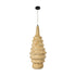 GloboStar® MAUI 02114 Boho Κρεμαστό Φωτιστικό Πλέγμα Μονόφωτο 1 x E27 IP20 Μπεζ Ξύλο - Μ30 x Π30 x Y77cm - ledmania.gr