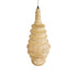 GloboStar® MAUI 02114 Boho Κρεμαστό Φωτιστικό Πλέγμα Μονόφωτο 1 x E27 IP20 Μπεζ Ξύλο - Μ30 x Π30 x Y77cm - ledmania.gr