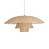 GloboStar® ZORA 02139 Boho Κρεμαστό Φωτιστικό Καμπάνα Μονόφωτο 1 x E27 IP20 Μπεζ Ύφασμα - Μ80 x Π80 x Υ32cm - ledmania.gr
