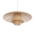 GloboStar® ZORA 02139 Boho Κρεμαστό Φωτιστικό Καμπάνα Μονόφωτο 1 x E27 IP20 Μπεζ Ύφασμα - Μ80 x Π80 x Υ32cm - ledmania.gr
