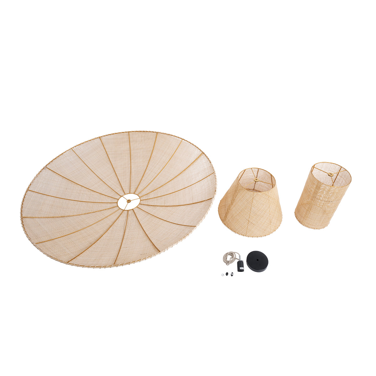 GloboStar® ZORA 02140 Boho Κρεμαστό Φωτιστικό Καμπάνα Μονόφωτο 1 x E27 IP20 Μπεζ Ύφασμα - Μ120 x Π120 x Υ40cm - ledmania.gr