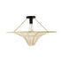 GloboStar® PALERMO 02152 Boho Φωτιστικό Οροφής Μονόφωτο 1 x E27 AC220-240V IP20 - Φ60 x Υ36cm - Μπεζ Ξύλινο Μπαμπού Πλέγμα - ledmania.gr