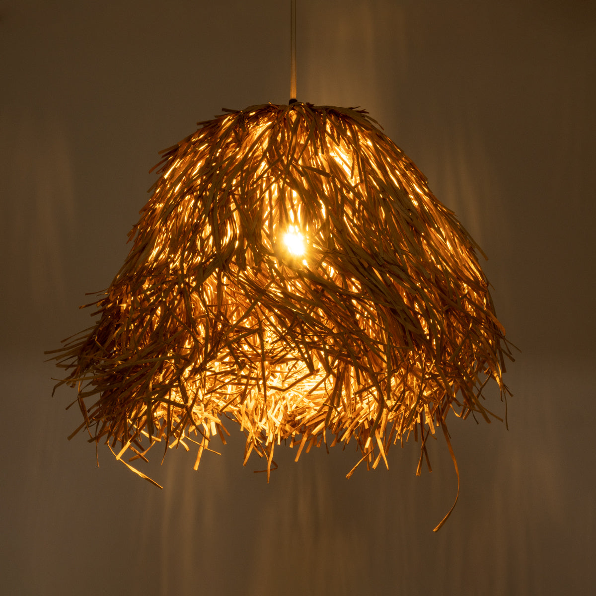GLOBOSTAR® GUADELOUPE 02157 Boho Κρεμαστό Φωτιστικό Οροφής με Ντουί 1 x E27 AC 220-240V IP20 - Μπεζ - Μ50 x Π50 x Υ40cm