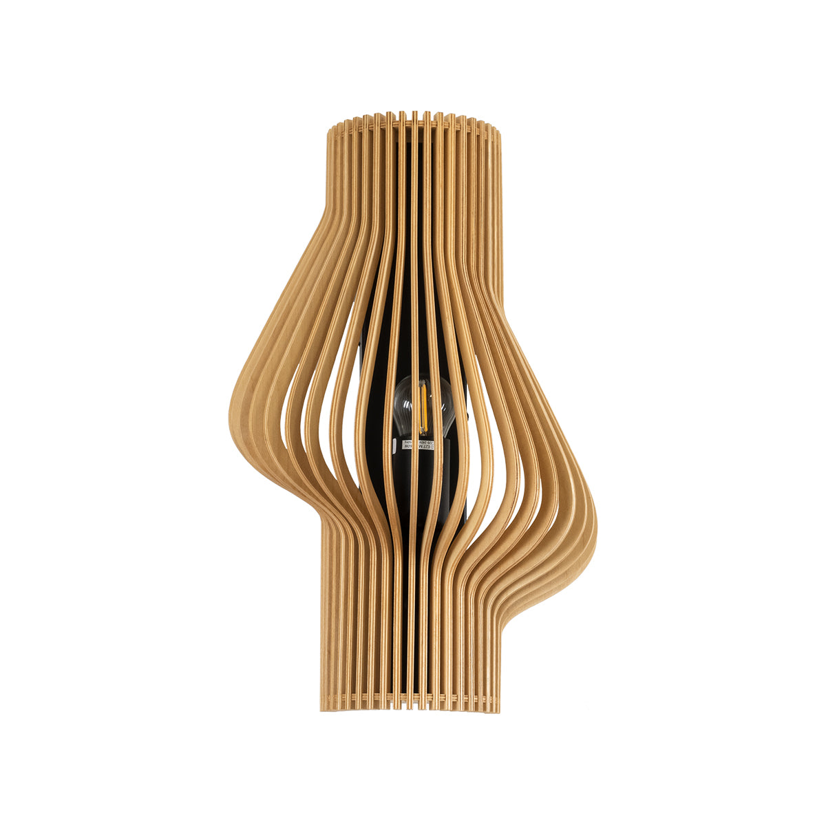 GloboStar® MIHIRO 02174 Boho Φωτιστικό Τοίχου - Απλίκα Μονόφωτο 1 x E27 AC 220-240V IP20 - Μ25 x Π13 x Υ40cm - Καφέ Ξύλινο Πλέγμα - ledmania.gr