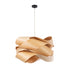GloboStar® SARDIGNA 02180 Boho Κρεμαστό Φωτιστικό Οροφής Μονόφωτο 1 x E27 AC220-240V IP20 - Φ60 x Υ30cm - Καφέ Λεπτό Φύλλο Ξύλου Πλέγμα - ledmania.gr