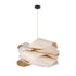 GloboStar® SARDIGNA 02181 Boho Κρεμαστό Φωτιστικό Οροφής Μονόφωτο 1 x E27 AC220-240V IP20 - Φ60 x Υ30cm - Μπεζ Λεπτό Φύλλο Ξύλου Πλέγμα - ledmania.gr