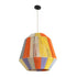 GloboStar® SALERNO 02188 Boho Κρεμαστό Φωτιστικό Οροφής Μονόφωτο 1 x E27 AC220-240V IP20 - Φ50 x Υ50cm - Μπεζ με Λευκό και Γρι με Πορτοκαλί Λεπτό Νήμα Βαμβακερό Πλέγμα Καμπάνα - ledmania.gr