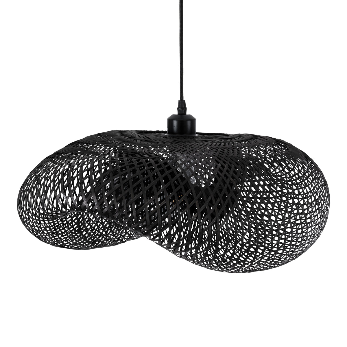 GLOBOSTAR® MEXICO 02201 Boho Κρεμαστό Φωτιστικό Οροφής με Ντουί 1 x E27 AC 220-240V IP20 - Μαύρο - Μ65 x Π45 x Υ18cm