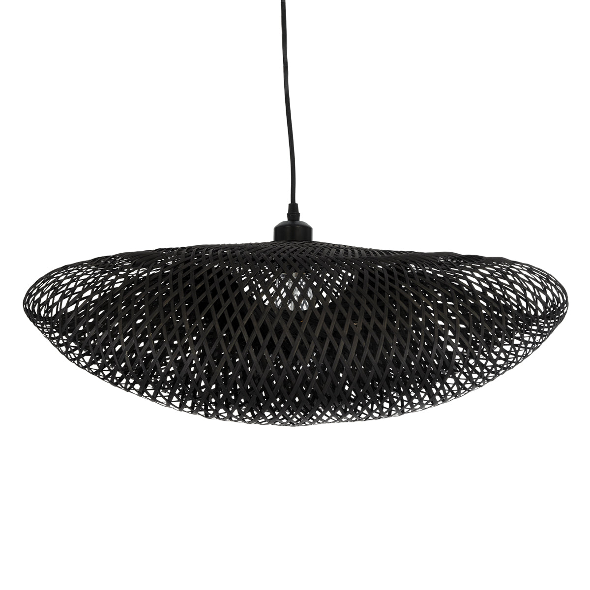 GLOBOSTAR® MEXICO 02201 Boho Κρεμαστό Φωτιστικό Οροφής με Ντουί 1 x E27 AC 220-240V IP20 - Μαύρο - Μ65 x Π45 x Υ18cm