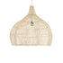 GloboStar® ADEJE 02210 Boho Κρεμαστό Φωτιστικό Οροφής Μονόφωτο 1 x E27 AC220-240V IP20 - Φ60 x Υ60cm - Μπεζ Ξύλινο Μπαμπού Πλέγμα Καμπάνα - ledmania.gr