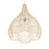 GloboStar® ADEJE 02210 Boho Κρεμαστό Φωτιστικό Οροφής Μονόφωτο 1 x E27 AC220-240V IP20 - Φ60 x Υ60cm - Μπεζ Ξύλινο Μπαμπού Πλέγμα Καμπάνα - ledmania.gr