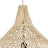 GloboStar® ADEJE 02210 Boho Κρεμαστό Φωτιστικό Οροφής Μονόφωτο 1 x E27 AC220-240V IP20 - Φ60 x Υ60cm - Μπεζ Ξύλινο Μπαμπού Πλέγμα Καμπάνα - ledmania.gr