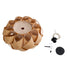 GloboStar® SARDIGNA 02218 Boho Κρεμαστό Φωτιστικό Οροφής Μονόφωτο 1 x E27 AC220-240V IP20 - Φ60 x Υ30cm - Καφέ Λεπτό Φύλλο Ξύλου Πλέγμα - ledmania.gr