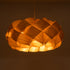 GloboStar® SARDIGNA 02218 Boho Κρεμαστό Φωτιστικό Οροφής Μονόφωτο 1 x E27 AC220-240V IP20 - Φ60 x Υ30cm - Καφέ Λεπτό Φύλλο Ξύλου Πλέγμα - ledmania.gr