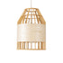 GloboStar® GALIA 02219 Boho Κρεμαστό Φωτιστικό Πλέγμα Μονόφωτο 1 x E27 IP20 Μπεζ & Καφέ Ξύλο - Μ30 x Π30 x Υ40cm - ledmania.gr