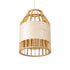 GloboStar® GALIA 02219 Boho Κρεμαστό Φωτιστικό Πλέγμα Μονόφωτο 1 x E27 IP20 Μπεζ & Καφέ Ξύλο - Μ30 x Π30 x Υ40cm - ledmania.gr