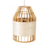 GloboStar® GALIA 02219 Boho Κρεμαστό Φωτιστικό Πλέγμα Μονόφωτο 1 x E27 IP20 Μπεζ & Καφέ Ξύλο - Μ30 x Π30 x Υ40cm - ledmania.gr
