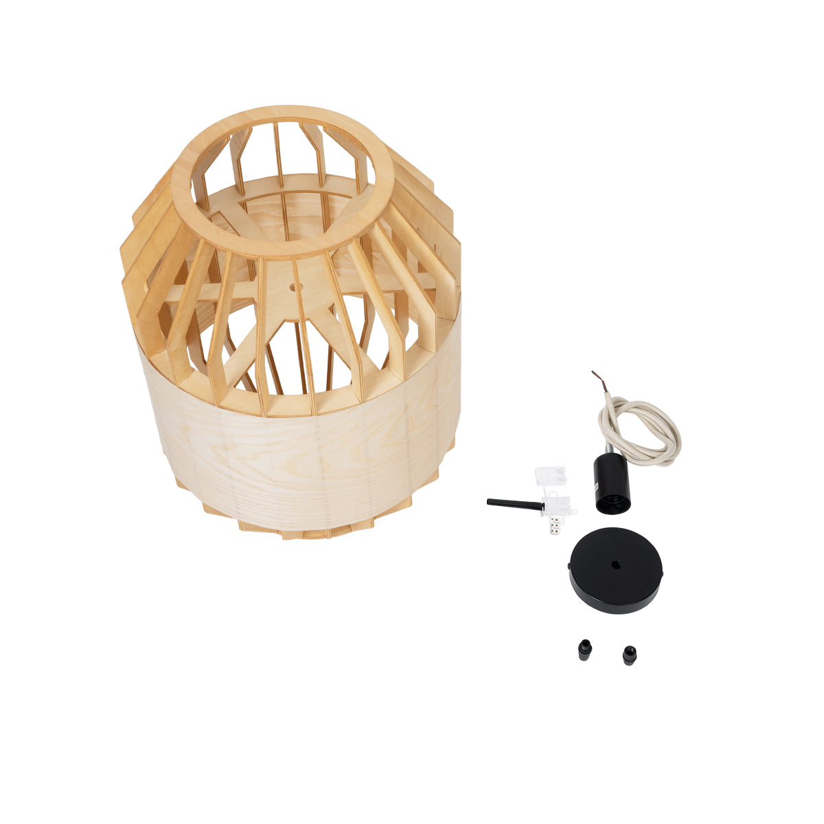 GloboStar® GALIA 02220 Boho Κρεμαστό Φωτιστικό Οροφής Μονόφωτο 1 x E27 AC220-240V IP20 - Φ30 x Υ40cm - Μπεζ Ξύλινο Μπαμπού Πλέγμα - ledmania.gr