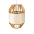 GloboStar® GALIA 02220 Boho Κρεμαστό Φωτιστικό Οροφής Μονόφωτο 1 x E27 AC220-240V IP20 - Φ30 x Υ40cm - Μπεζ Ξύλινο Μπαμπού Πλέγμα - ledmania.gr