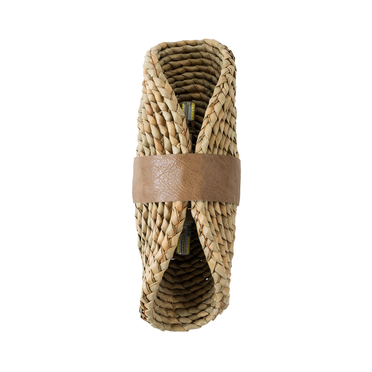GloboStar® GUAVA 02222 Boho Φωτιστικό Τοίχου - Απλίκα Δίφωτο 2 x G9 AC220-240V IP20 - Μ11 x Π13 x Υ30cm - Μπεζ Ξύλινο Μπαμπού Πλέγμα - 5 Χρόνια Εγγύηση - ledmania.gr