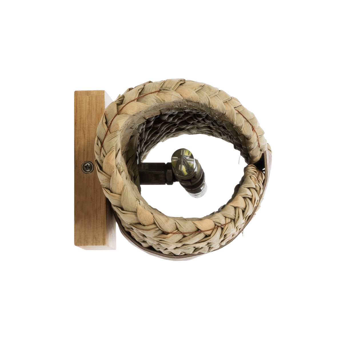 GloboStar® GUAVA 02222 Boho Φωτιστικό Τοίχου - Απλίκα Δίφωτο 2 x G9 AC220-240V IP20 - Μ11 x Π13 x Υ30cm - Μπεζ Ξύλινο Μπαμπού Πλέγμα - 5 Χρόνια Εγγύηση - ledmania.gr