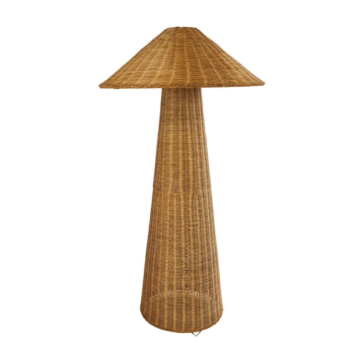 GloboStar® PERU 02235 Boho Επιδαπέδιο Φωτιστικό Μονόφωτο 1 x E27 IP20 Μπεζ Ξύλο - Μ73 x Π73 x Υ135cm - ledmania.gr