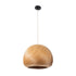 GloboStar® KAILANI 02243 Boho Κρεμαστό Φωτιστικό Οροφής Μονόφωτο 1 x E27 AC220-240V IP20 - Φ40 x Υ30cm - Καφέ Λεπτό Φύλλο Ξύλου Καμπάνα - ledmania.gr