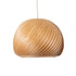 GloboStar® KAILANI 02243 Boho Κρεμαστό Φωτιστικό Οροφής Μονόφωτο 1 x E27 AC220-240V IP20 - Φ40 x Υ30cm - Καφέ Λεπτό Φύλλο Ξύλου Καμπάνα - ledmania.gr