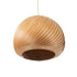 GloboStar® KAILANI 02243 Boho Κρεμαστό Φωτιστικό Οροφής Μονόφωτο 1 x E27 AC220-240V IP20 - Φ40 x Υ30cm - Καφέ Λεπτό Φύλλο Ξύλου Καμπάνα - ledmania.gr
