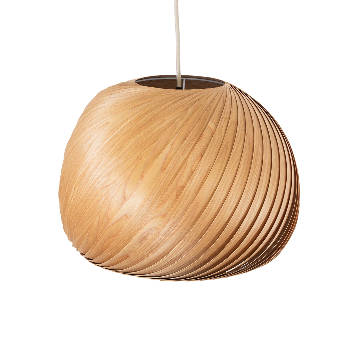 GloboStar® KAILANI 02243 Boho Κρεμαστό Φωτιστικό Οροφής Μονόφωτο 1 x E27 AC220-240V IP20 - Φ40 x Υ30cm - Καφέ Λεπτό Φύλλο Ξύλου Καμπάνα - ledmania.gr